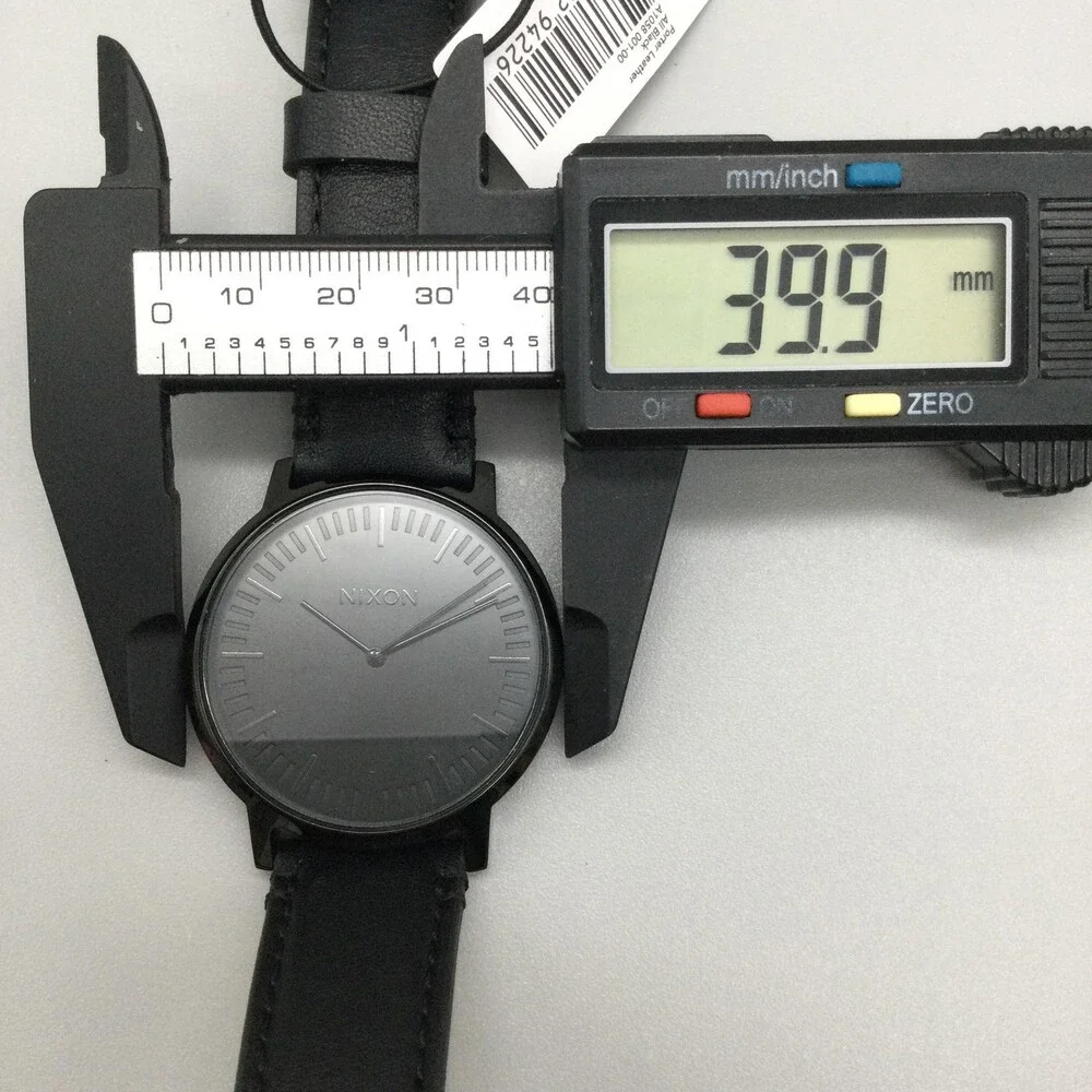 Nixon Bring It The Porter Mens Watch 40mm Black Dial Black Leather Strap 50M